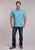 Roper Mens Performance Serape Print Blue Nylon/Spandex S/S Shirt