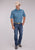 Roper Mens Sky Paisley Blue 100% Cotton S/S Shirt