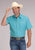 Roper Mens 2510 Stretch Mini Check Turquoise Cotton Blend S/S Shirt