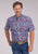 Roper Mens 2496 Heritage Paisley Wine/Blue 100% Cotton 1 Pkt S/S Shirt