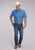 Roper Mens 2497 Ribbon Medallion Blue 100% Cotton 1 Pkt S/S Shirt