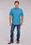 Roper Mens 2503 Bluebird Foulard Blue 100% Cotton 1 Pkt S/S Shirt