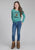 Roper Kids Girls Lets Get Western Turquoise Poly/Rayon L/S T-Shirt