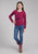 Roper Kids Girls Space Cowgirl Wine Poly/Rayon L/S T-Shirt