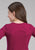 Roper Kids Girls Space Cowgirl Wine Poly/Rayon L/S T-Shirt