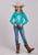 Roper Kids Girls Wild Mustang Turquoise Poly/Rayon L/S T-Shirt