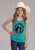 Roper Youth Girls Life Is Better With A Horse Turquoise Poly/Rayon S/L Tank Top