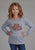 Roper Kids Girls Cowboy Hat Heart Grey Poly/Rayon L/S T-Shirt