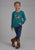 Roper Kids Girls Yee Haw Teal Poly/Rayon L/S T-Shirt