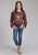 Roper Kids Girls American Cowgirl Brown 100% Cotton Fringe Sweatshirt