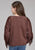 Roper Kids Girls American Cowgirl Brown 100% Cotton Fringe Sweatshirt