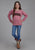 Roper Kids Girls Raw Edge Cowgirl Pink 100% Cotton Sweatshirt
