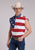 Roper Mens American Flag Red/Blue 100% Cotton S/L Shirt