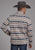 Roper Mens Horizontal Aztec Stripe Brown 100% Polyester 1/4 Zip Sweater