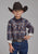 Roper Kids Boys 2176 Arrow Dobby Brown/Orange 100% Cotton L/S Shirt