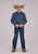 Roper Kids Boys Drybrush Diamonds Blue 100% Cotton L/S Shirt