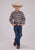 Roper Kids Boys Mini Aztec Stripe Brown/Blue 100% Cotton L/S Shirt