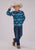Roper Kids Boys 2467 Aztec Serape Blue/White 100% Cotton L/S Shirt
