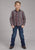 Roper Kids Boys 2178 Winter Aztec Black/Red 100% Cotton L/S Shirt