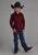 Roper Kids Boys Stretch Diamond Red Cotton Blend L/S Shirt