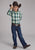 Roper Kids Boys Taos Ombre Plaid Brown 100% Cotton L/S Shirt