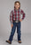 Roper Kids Boys 2248 Plaid Wine/Smoke 100% Cotton Btn L/S Shirt