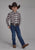 Roper Kids Boys 2164 Stretch Plaid Brown Cotton Blend Btn L/S Shirt