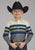 Roper Kids Boys Retro Diamond Border Blue 100% Cotton L/S Shirt