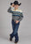 Roper Kids Boys Retro Diamond Border Blue 100% Cotton L/S Shirt