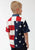 Roper Kids Boys USA Flag White/Blue 100% Cotton S/S Shirt