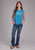 Roper Womens Taco Bout Blue Poly/Rayon S/L T-Shirt