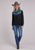 Roper Womens Cowl Neck Pullover Black Poly/Spandex Sweatshirt