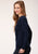Roper Womens Side Accent Ties Cactus Dark Blue Poly/Rayon L/S Tunic