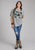 Roper Womens Horse and Longhorn Grey Cotton Blend S/S T-Shirt