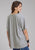 Roper Womens Horse and Longhorn Grey Cotton Blend S/S T-Shirt
