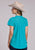 Roper Womens Victorian Style Peasant Top Turquoise 100% Cotton S/S Blouse