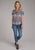 Roper Womens Twisted Cuff Sublimation Multi-Color Poly/Spandex S/S T-Shirt