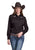 Roper Womens Floral Embroidery Jet Black Poly/Rayon L/S Shirt