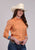 Roper Womens Solid Poplin Tangerine 100% Cotton L/S Shirt