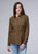 Roper Womens 2044 Solid Poplin Cocoa 100% Cotton L/S Shirt
