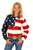 Roper Womens Pieced Stars and Stripes Red/Blue 100% Cotton Btn L/S Shirt