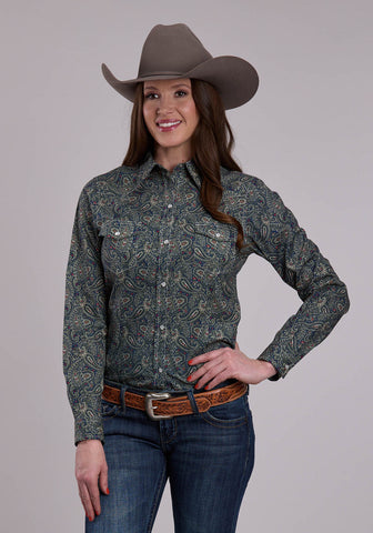 Roper Womens 2739 Paisley Forest 100% Cotton L/S Shirt