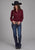 Roper Womens 2162 Black Fill Poplin Red 100% Cotton L/S Shirt