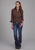Roper Womens 2162 Black Fill Brown 100% Cotton Btn L/S Shirt