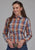 Roper Womens Falling Leaves Plaid Multi-Color 100% Cotton Btn L/S Shirt