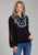 Roper Womens Floral Velvet Black 100% Rayon L/S Blouse
