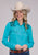 Roper Womens Tooled Floral Turquoise 100% Rayon L/S Shirt
