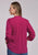 Roper Womens Colorful Embroidery Raspberry 100% Polyester L/S Blouse