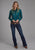 Roper Womens Paisley Yoke Teal 100% Rayon L/S Shirt