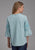 Roper Womens Floral Bell Sleeve Blue 100% Cotton S/S Blouse